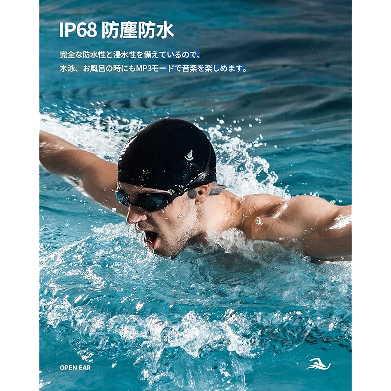 Наушники с костной проводимостью плавание IP68 полностью водонепроницаемые Советы и хитрости наушники bluetooth 5.3 Встроенная память 32 ГБ До 8000 песен беспроводные