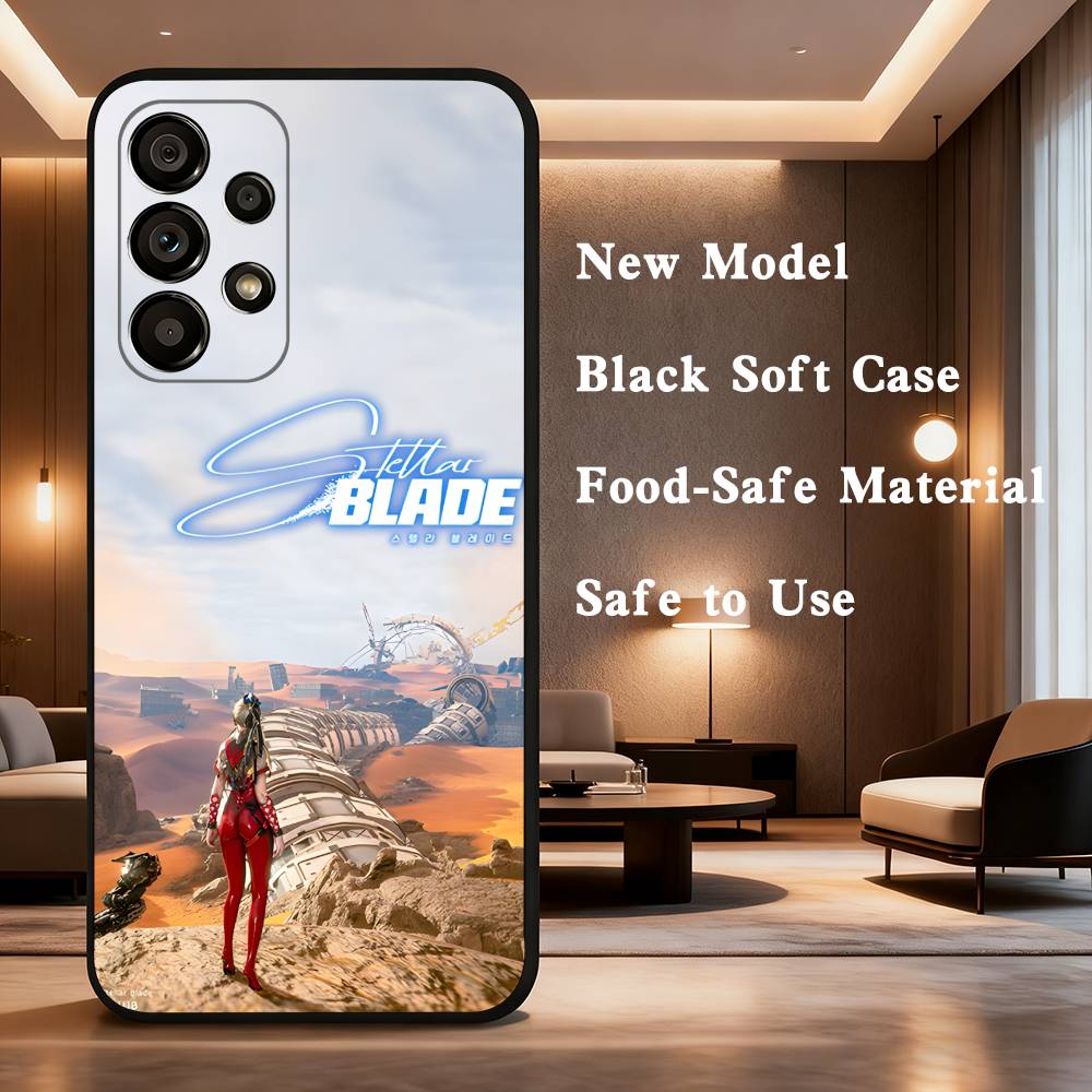 Чехол для телефона Game Stellar Blade для Samsung Galaxy A73,31,32,72,41,J7,8,9,53,52,71,22,Note Мягкий черный силиконовый чехол