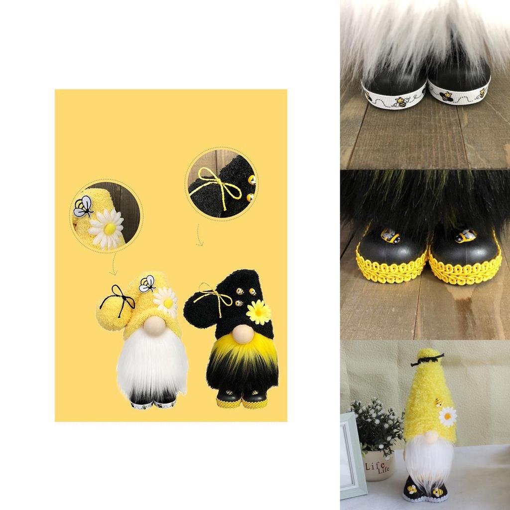 Bumble Bee Nordic Gnome Gonk Tomte Sunflower Plush Doll Ornament Decor Adorable Size With Black Yellow Colors