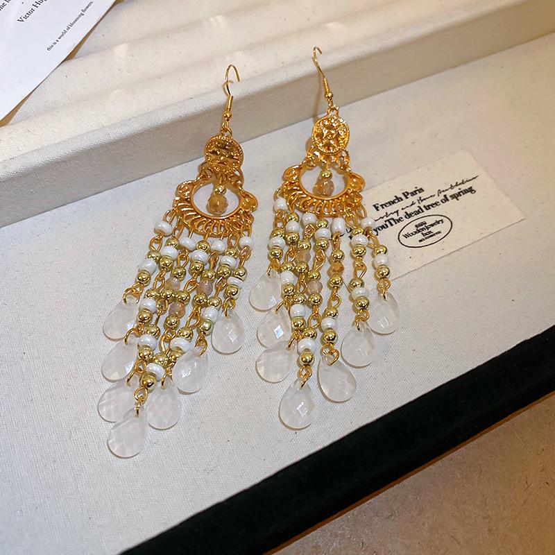 Этнические геометрические серьги-капли с кисточками: Ретро-дизайн с нишевым темпераментом и высококлассным ощущением в национальном стиле