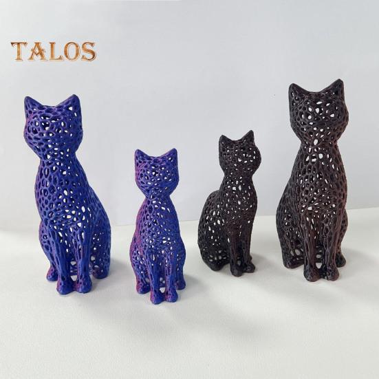 Полая статуэтка кошки, коллекционная 3D-печатная фигурка кошки, украшение для домашнего офиса, настольный котенок, рождественский подарок для любителей кошек