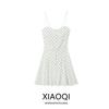 Fashion Style 2024 Summer New Arrival Women's Easy Matching Sling Linen Blended Polka Dot Mini Dress 0387072