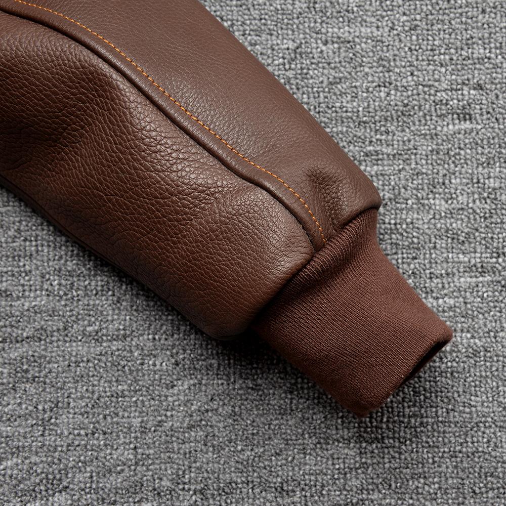 Мужская кожаная куртка Натуральная коровья A2 Летный костюм Мужской Авиатор Бомбер Пальто Мужчины Коровья кожа Кожаные куртки Весна Осень