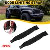 For Jeep Wrangler Jk Jku Jl Jt 2Pcs Black Door Limiting Check Straps With Zipper