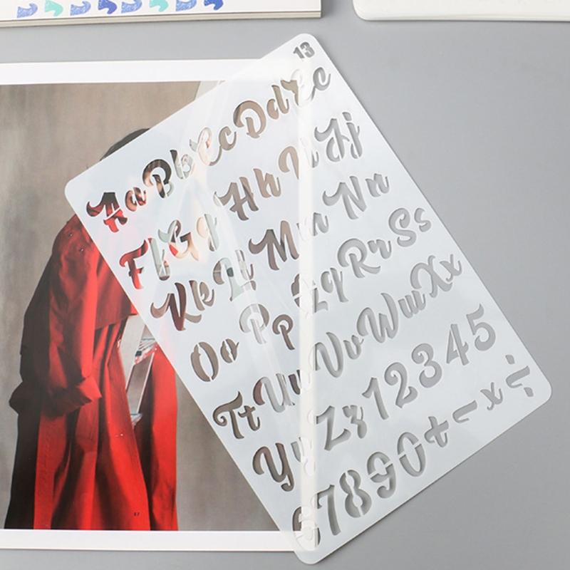 20 шт. Полые трафареты с буквами/цифрами для граффити, трафарет с алфавитом, пластиковые трафареты с буквами, трафарет для каллиграфии