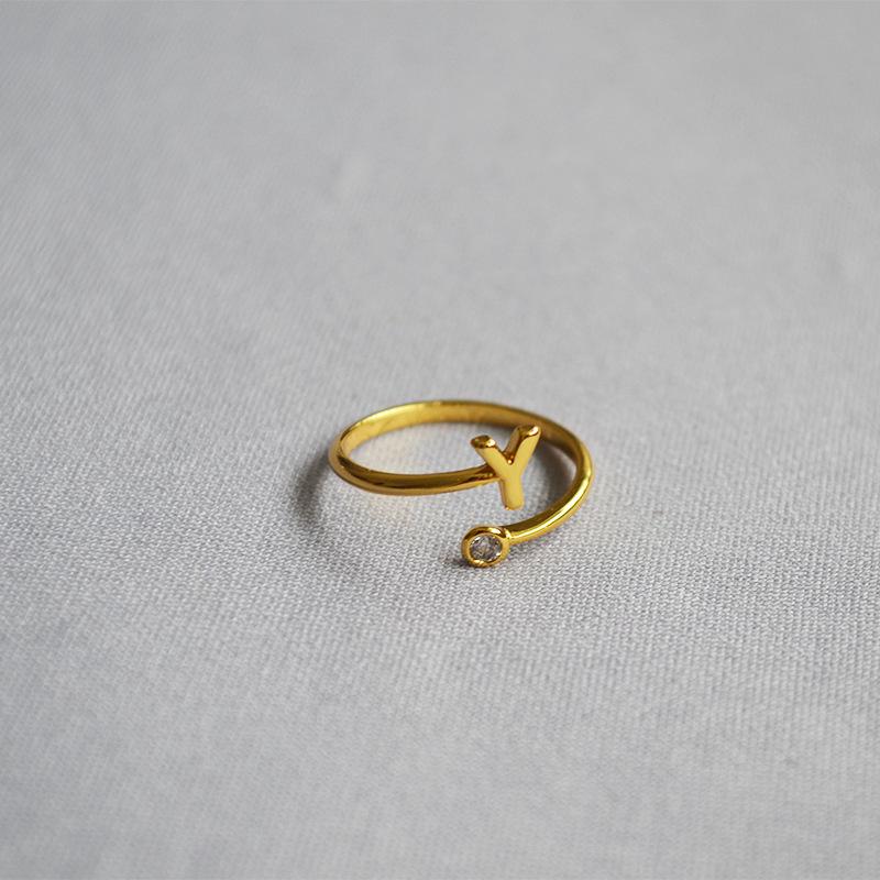 2019 Exquisite Adjustable Initial Ring for Women - Stackable Open Design for Index Finger