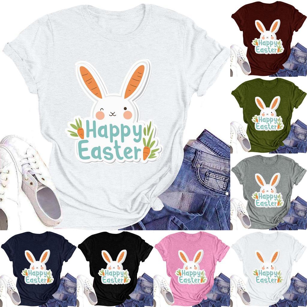 Women's Printed Round Neck Short-sleeved T-shirt Top