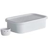 Nodahoro Rice Bran Pickle Komachi Refrigerator Storage Container with Lid and Water Drainer, White, Made In Japan