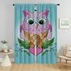 Тюль с рисунком совы для спальни, гостиной, элегантные шторы для комнаты, 2 шт., шторы для домашнего интерьера, украшения на Хэллоуин