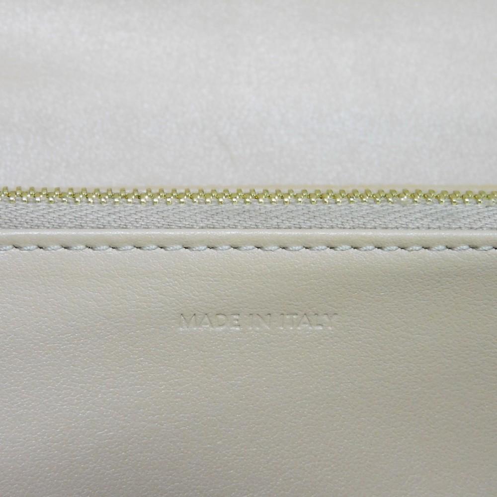 Used 10431 Large Flap Wallet 10B563BEL.03ND 7940 Foil-Stamped Grain Calfskin Beige Bifold Long Wallet New Logo Nude