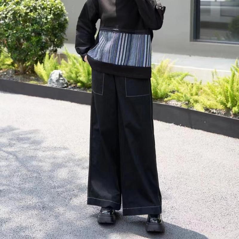 High Elastic Waist Solid Color Long Wide Leg Denim Pants Women Fashion Tide 2025 Spring Autumn New Jeans One Size Office Lady Jean