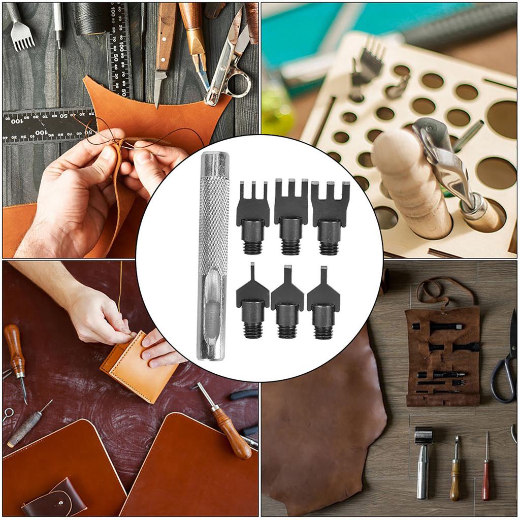 Плоский пробойник из углеродистой стали для пробивания отверстий для шнуровки кожи, инструмент для DIY-резьбы и пробивания ремней