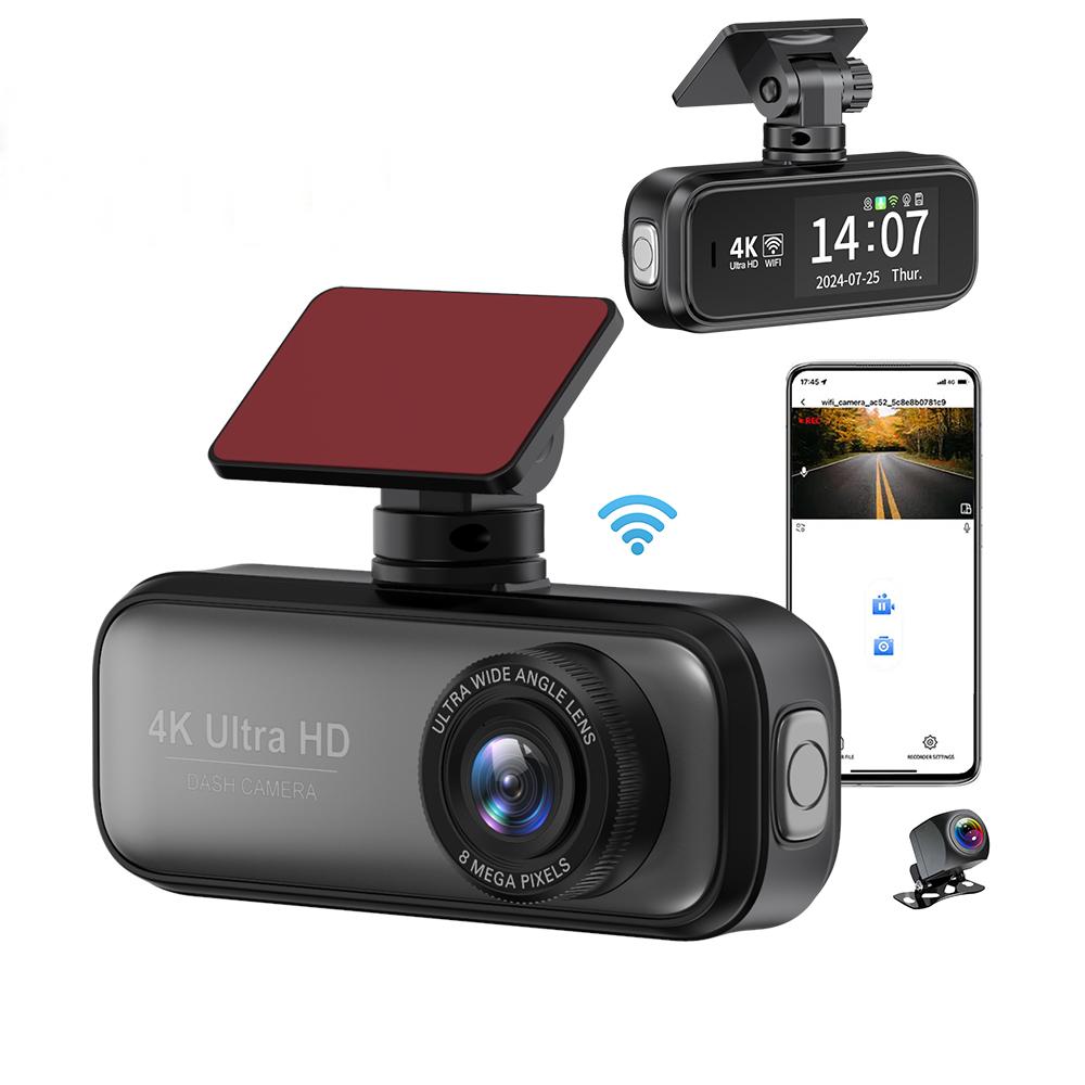 Mini Manufacturer Dual Lens Wifi Gps Dash Camera Front and Inside Car Black Box 4k Dashboard Camera 4k DashCam