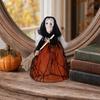 Halloween Kitchen Witch Doll Small Witch Statue with Broom Tabletop for Table
