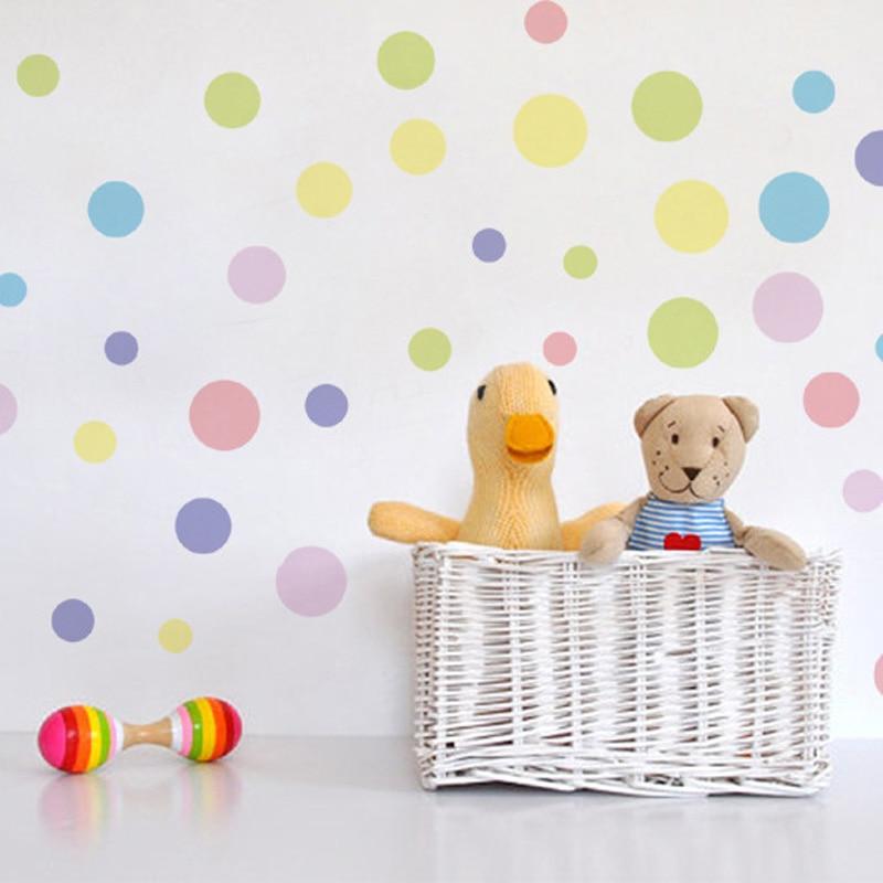 Креативная наклейка на стену в цветной горошек «сделай сам», для детей, детских комнат, спальни, украшения дома, настенная роспись, художественные наклейки, наклейки из ПВХ, обои