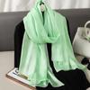 90*180cm Fashion Luxury Solid Color Silk Scarf Women Soft Smooth Scarves Head Wrap Hijab Outdoors Muffler Long Shawl Beach Towel