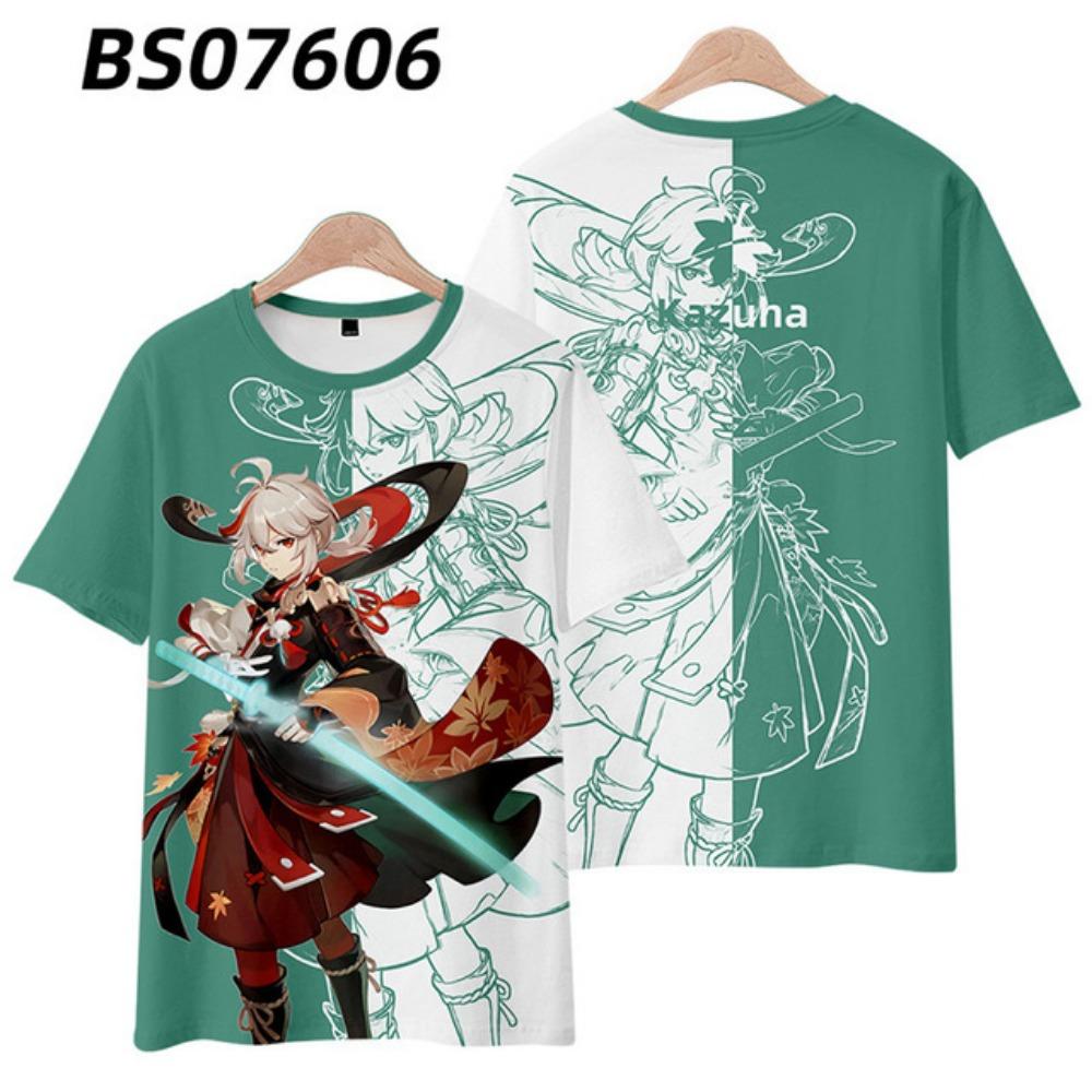 Футболка Game Genshin Impact с принтом KukiShinobu, 3D-косплей, унисекс, уличная одежда Harajuku, детский топ y2k, мужские и женские футболки с круглым вырезом