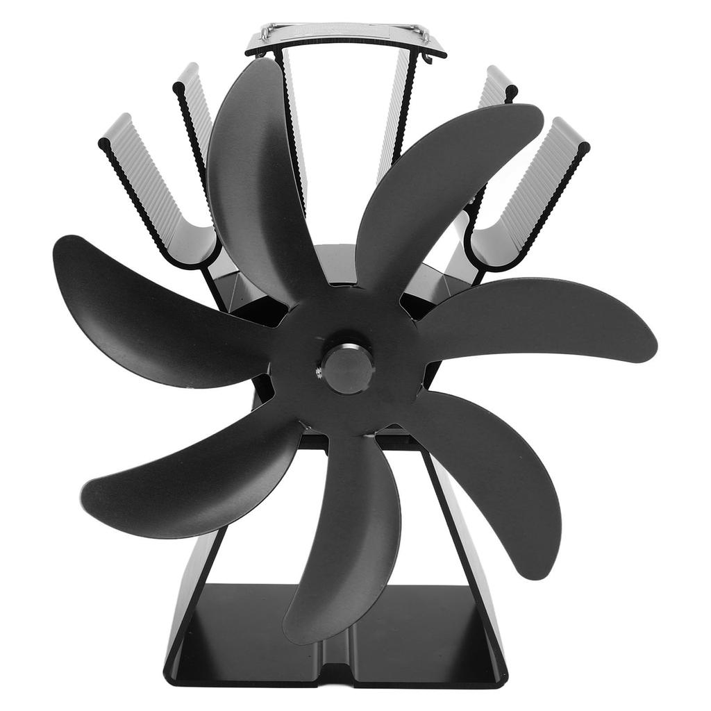 7-лопастной вентилятор для печи с подогревом, бесшумный вентилятор для камина, вентилятор из алюминиевого сплава для дровяной печи