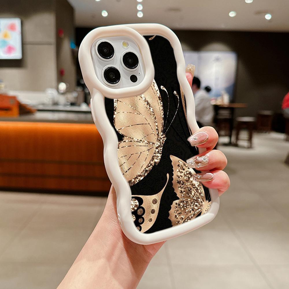 Мягкий чехол для телефона Macaron из ТПУ для iPhone 11, 12, 13, 14, 15 Pro Max SE X Xs Max XR 6 6s 7 8 Plus Tecno Camon 19 20 Pro Realme C35 Ae64 с бабочкой и цветочным рисунком