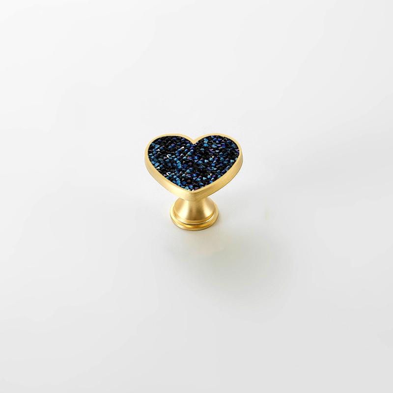 2 шт. Ручка для ящика Оригинальность Без пробивки Мультяшная С бриллиантом Современная ручка-кнопка для ящика Тяга Форма сердца Металлическое основание