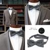 [Y&TAILOR] Галстук-бабочка Canonico, Однотонная шерсть, Премиальный бренд, Стильный подарок, Сделано в Японии (Светло-серый)
