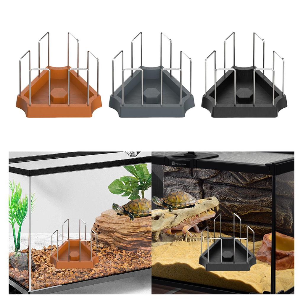 Tortoise Feeder Dish Non Slip Plastic Bowl Turtle Food Tray Reptile Water Plate for Land Turtle Aquarium