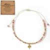 Ximang Ximang Stone Beaded Bracelet With Gold Heart Pendant Adjustable Handmade Jewelry for Women Sister Gift Ideacard