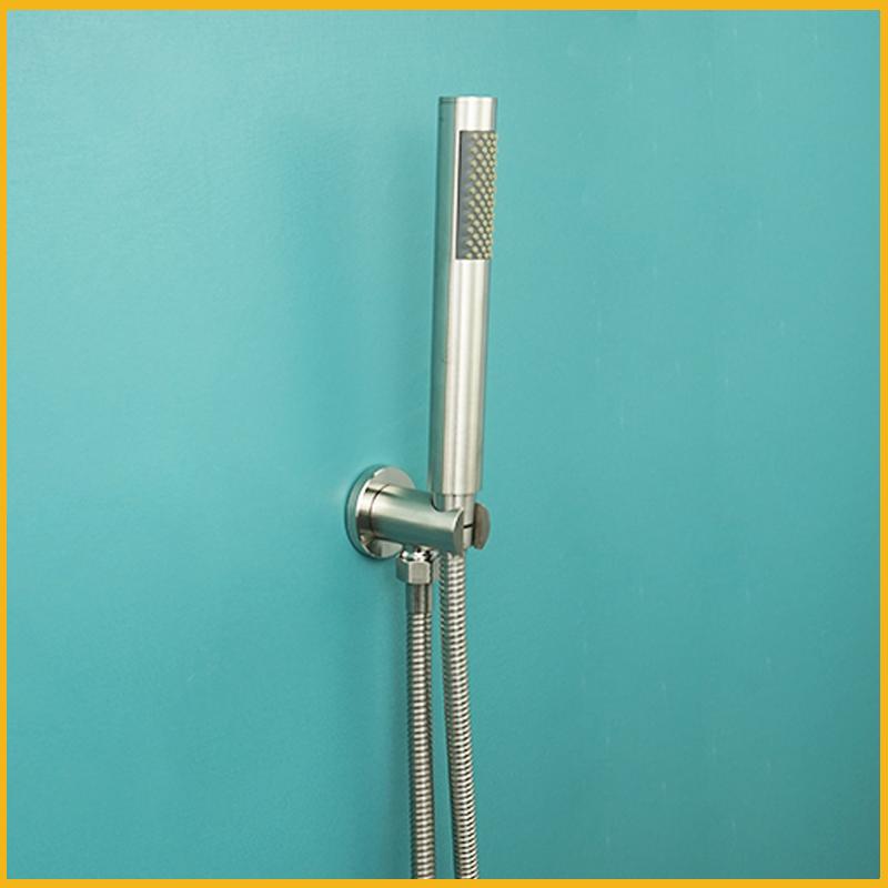 Ручная душевая лейка из матового золота с настенным креплением из латуни, ручной душ из нержавеющей стали, шланг 1,5 м, аксессуары для ванной комнаты