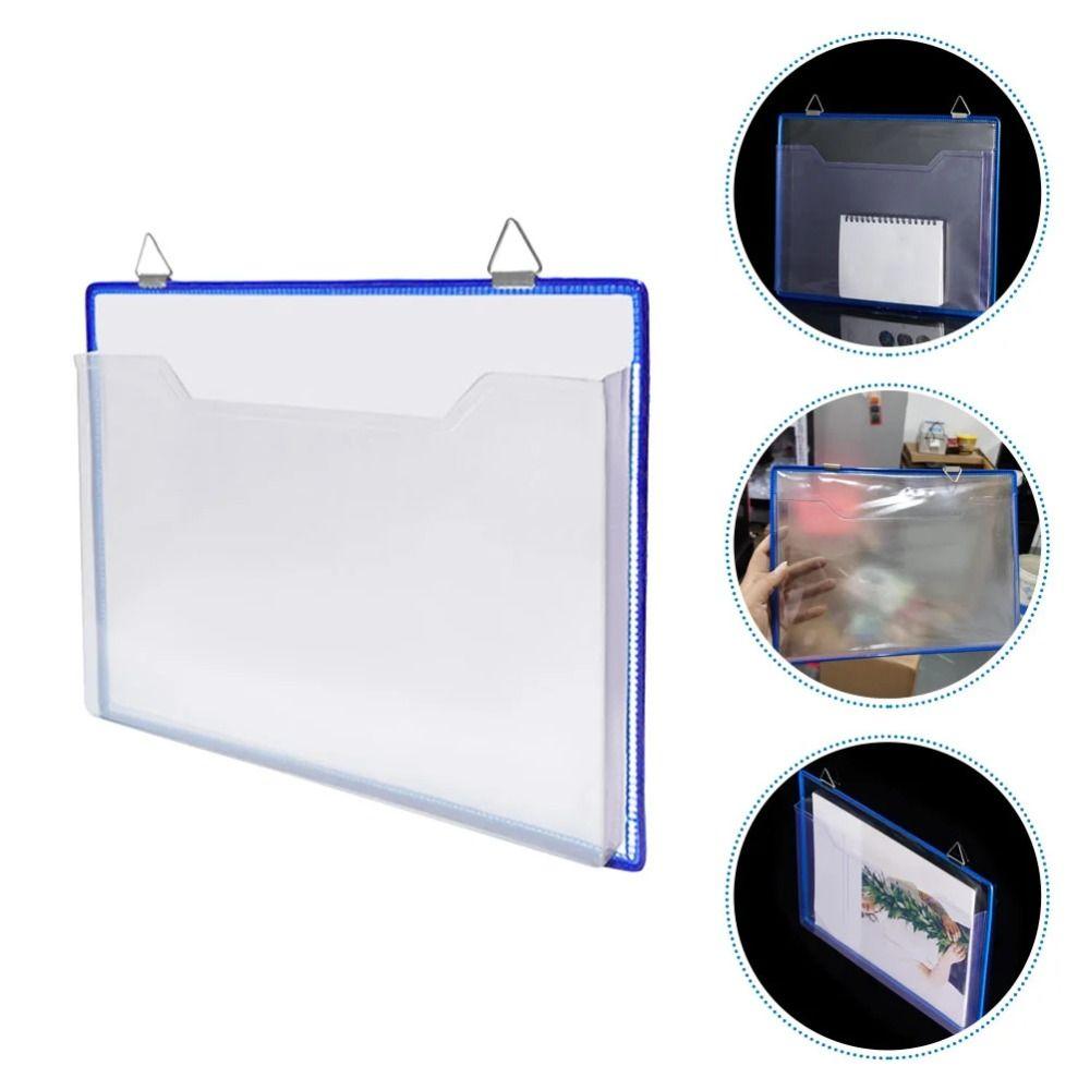 Plastic File Folder Waterproof Document Storage Bag Portable A4 Receipt Organizer Home