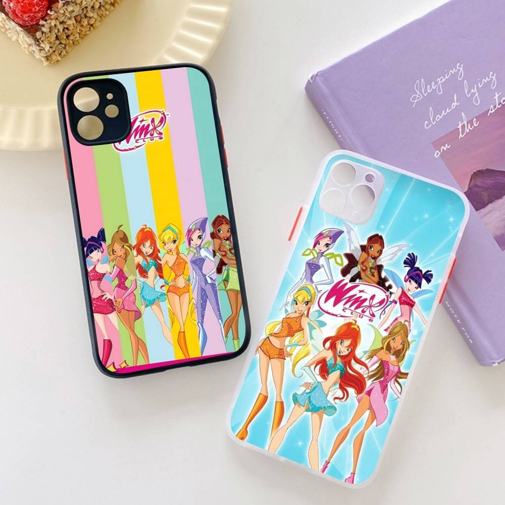 Девушка Winx Clubs Для iPhone 11 12 13 14 15 16 Pro Max Plus Матовый Полупрозрачный Чехол для Телефона