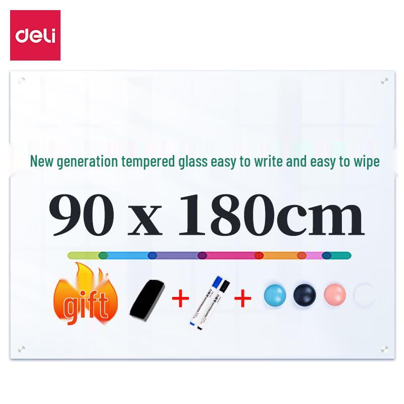 Deli Magnetic Lacquered Steel Whiteboard, 1800x900mm