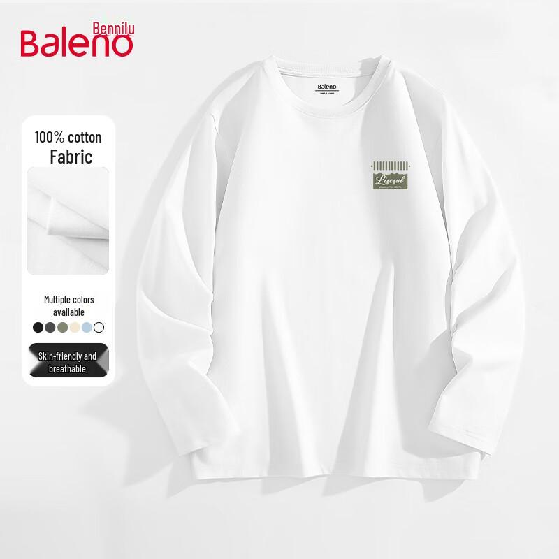 Мужская футболка Baleno из чистого хлопка с длинным рукавом