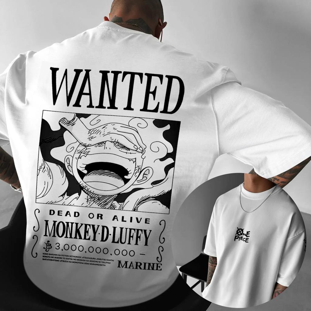 Хлопковая футболка с коротким рукавом с принтом Luffy из One Piece, Bandai, свободная, для мужчин и женщин, 2025 лето, дышащая, спортивная, с круглым вырезом
