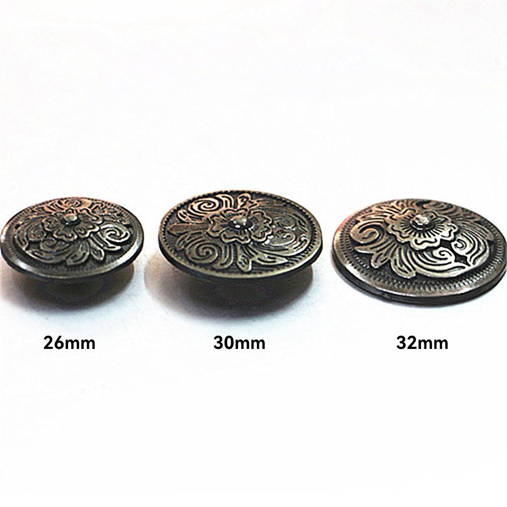 Одежда простого дизайна Круглая металлическая пуговица Сумка Кожаная куртка Пуговицы в винтажном стиле DIY Рукоделие Ручная работа