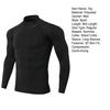Мужской спортивный топ 3D Slim Fit с высокой эластичностью и воротником-стойкой, быстросохнущий, с длинными рукавами, облегающий, компрессионный, для коррекции фигуры, для бега, баскетбола, спортзала