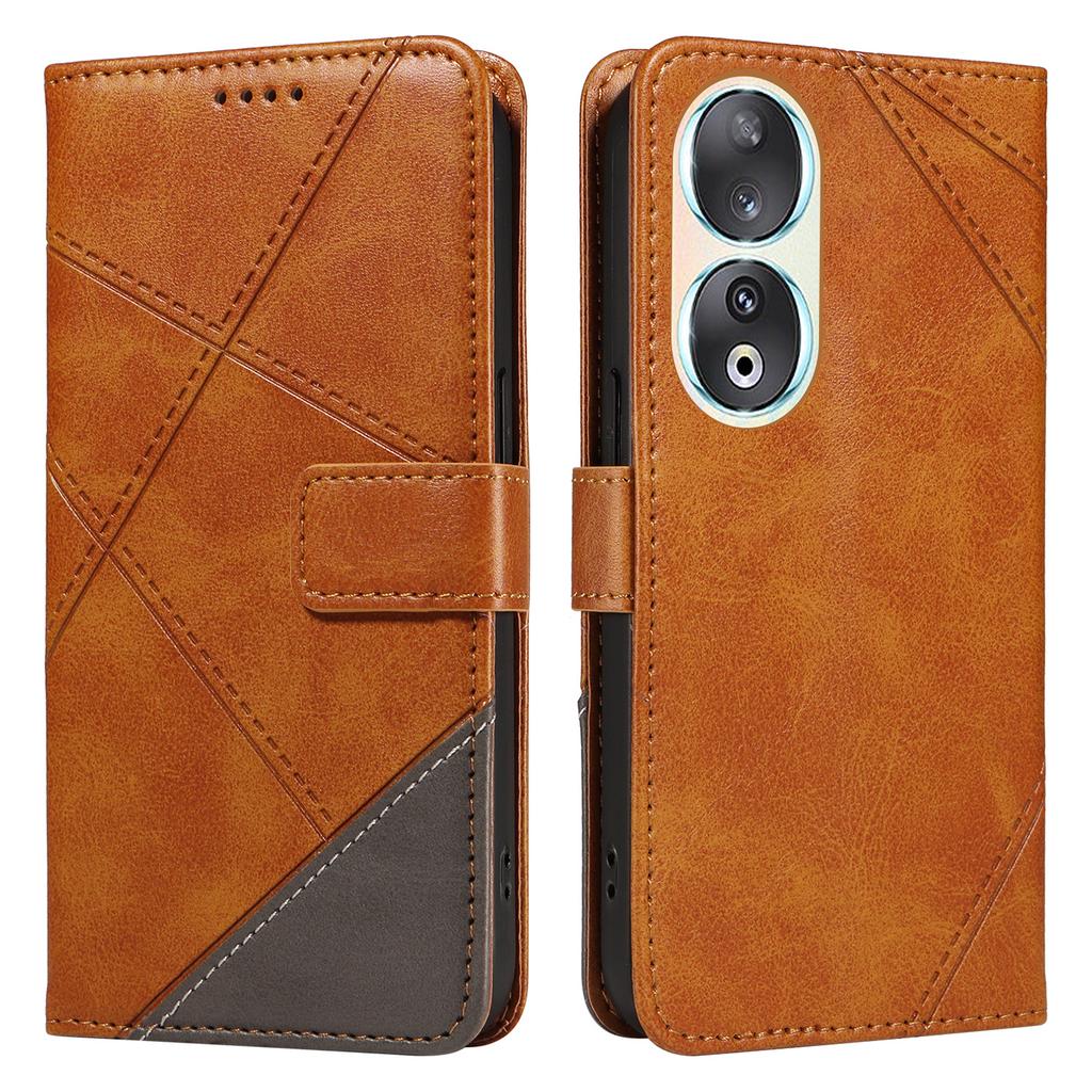 Для Honor 90 Чехол Кошелек Геометрическая Линия Кожаный Чехол для Телефона Книжка Складная Подставка