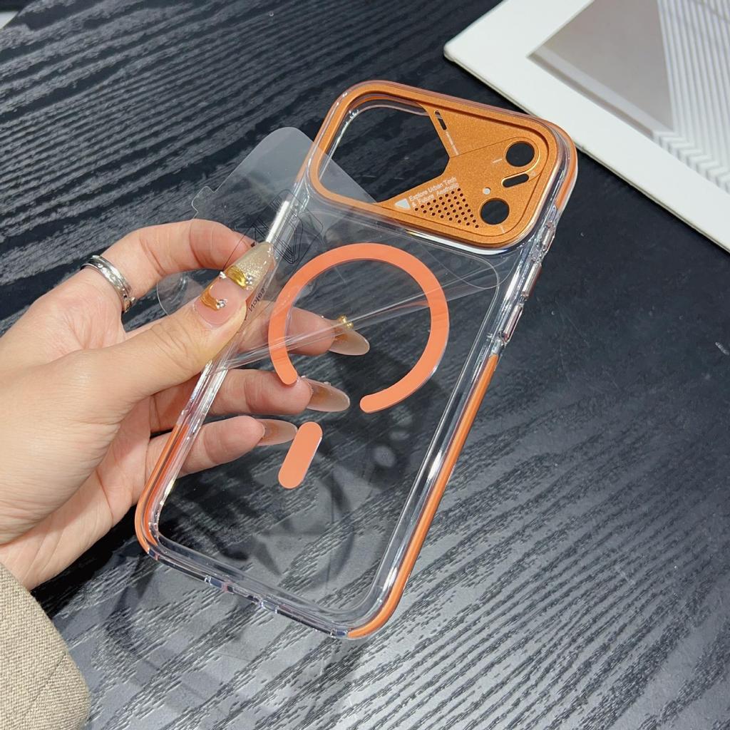 Премиальный чехол для iPhone 17 Pro Max: Двухцветный дизайн «Ледяной кристалл» с магнитной фиксацией и полной защитой от падений
