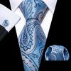 Barry.Wang Mens Novelty Plaid Striped Neckties Handkerchief Cufflinks Set Formal Casual Business