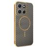 For Motorola Moto G86 5G Phone Case Carbon Fiber Textured Electroplated TPU Back Cover