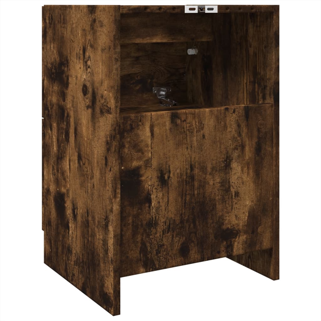 Bathroom Vanity Unit Smoked Oak Finish 40 x 37 x 59 cm Particleboard