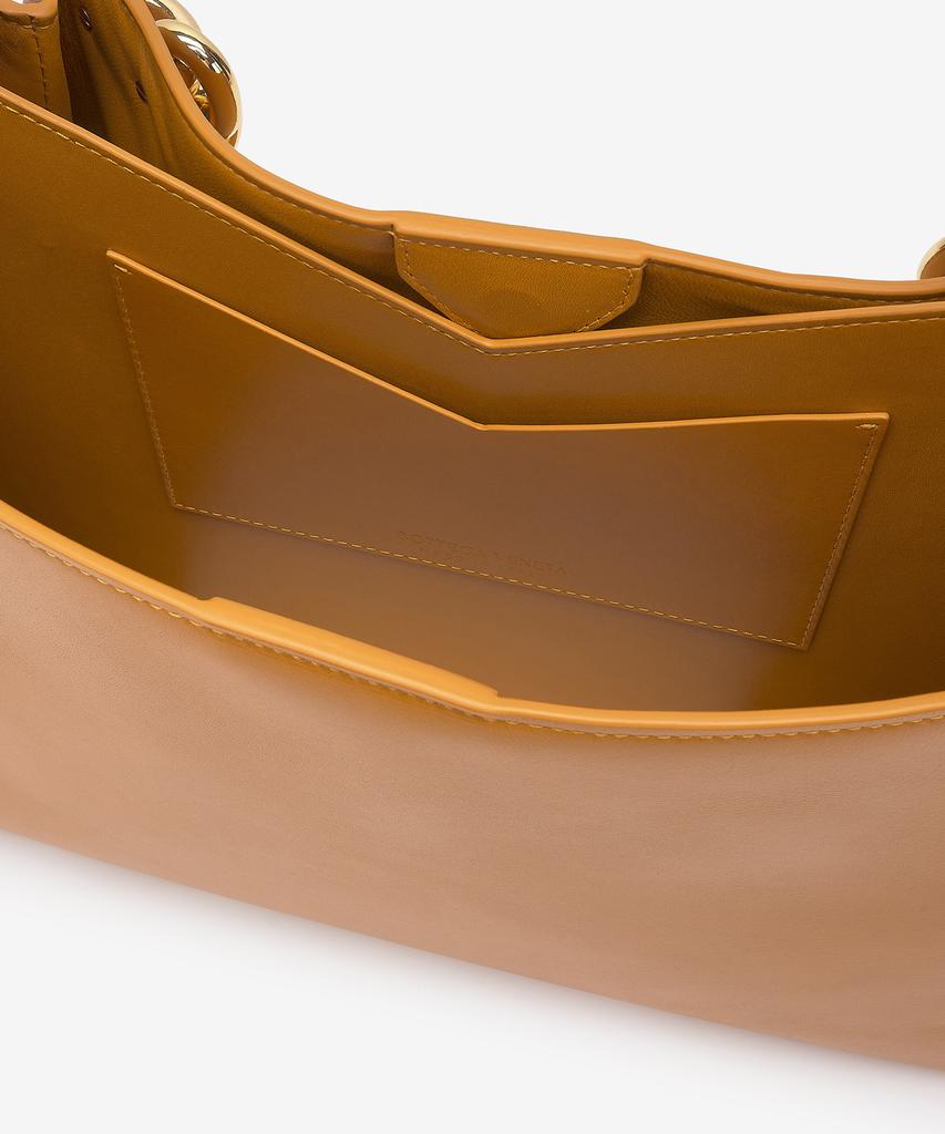 Bottega Veneta Chain Detail Woven Handle Mount Tote Bag - Light Brown / 667410V12J27720