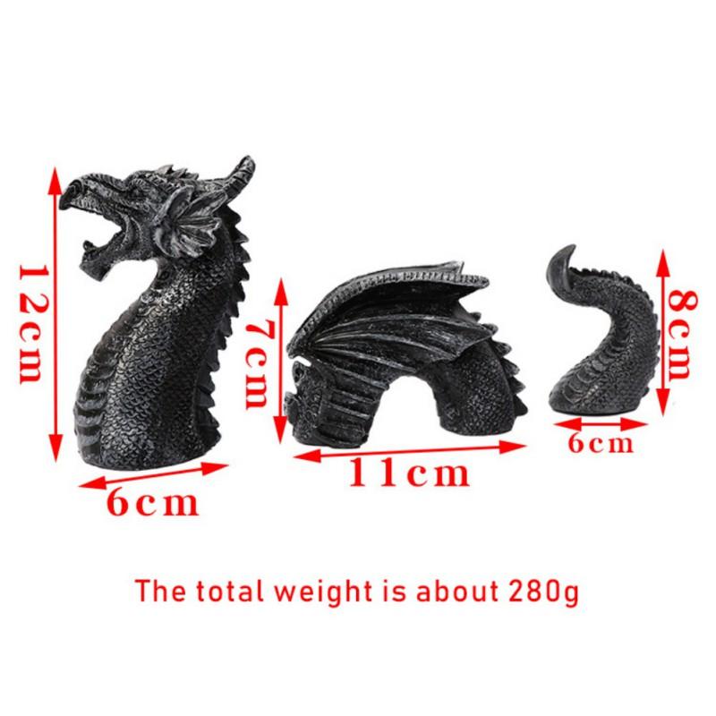 Смола Сад Дракон Орнаменты Три Фестиваля Статуя Дракона Садовые Украшения Ремесла - Черный Дракон