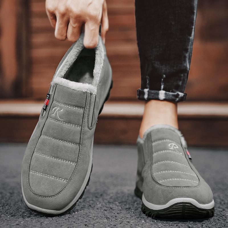 Кроссовки зимние мужские на открытом воздухе плюшевые теплые водонепроницаемые туфли высокого качества нескользящие зимние спортивные туфли для мужчин плюшевые хлопковые туфли