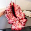 Spring And Summer Light Rhyme Floral Printing Simulation Silk Brocade Sunscreen Silk Scarf Long Scarf Shawl Versatile Headscarf Scarf