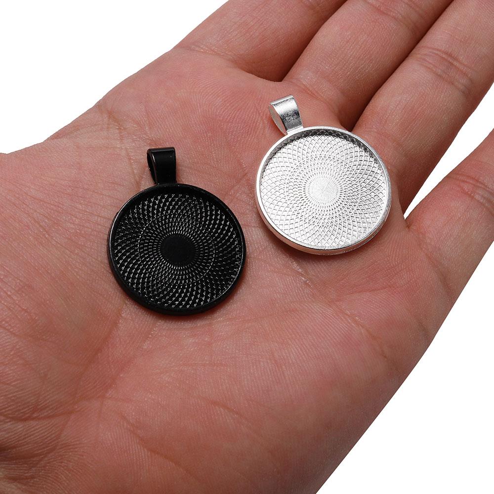10pcs/lot 25 mm Cabochon Base Tray Bezels Blank Gold Necklace Pendant Setting Cabochon Base For Jewelry Making Supplies