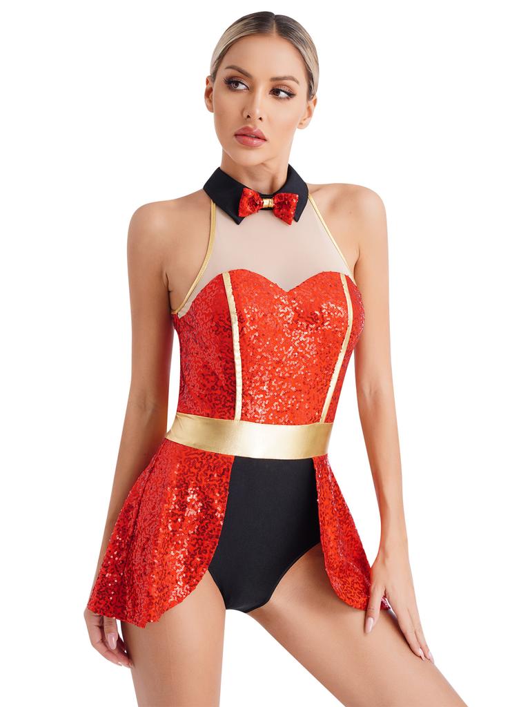 Хэллоуин сценический костюм клоун косплей смокинг боди с блестками юбка трико бал-маскарад вечерние цирк костюм манежа