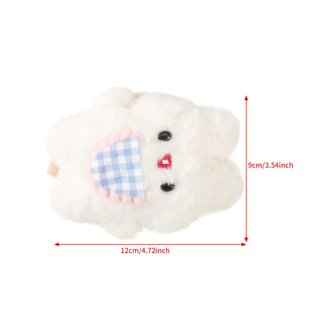 Заколка-краб для волос в виде кролика с бантом, милая плюшевая белая заколка-краб для волос для женщин, корейская заколка, фестиваль, Новый год, аксессуары для волос