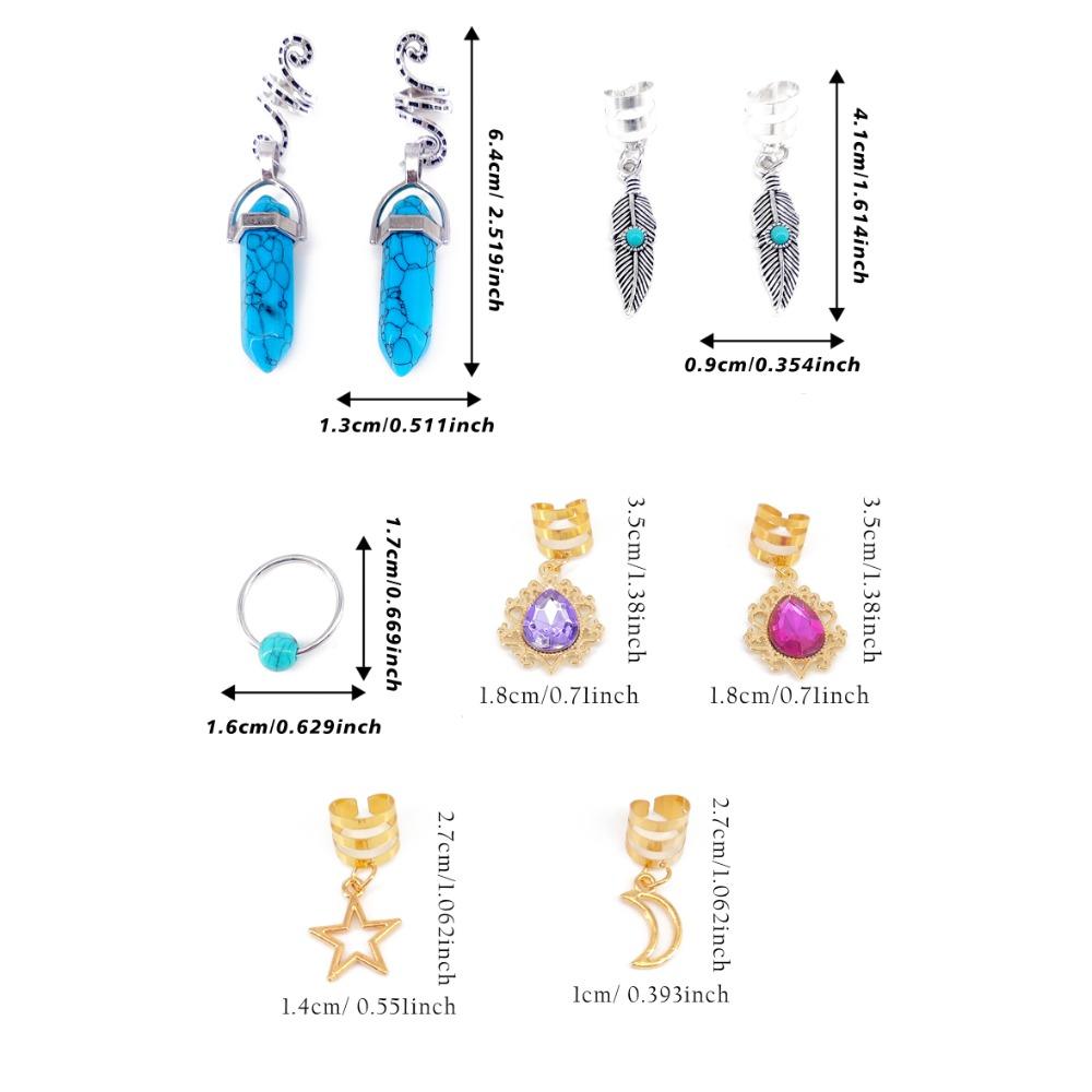 10pcs Dread Locks Dreadlocks Beads Hair Braiding Hair Braid Tubes Hollow Out Hair Ring for Braids