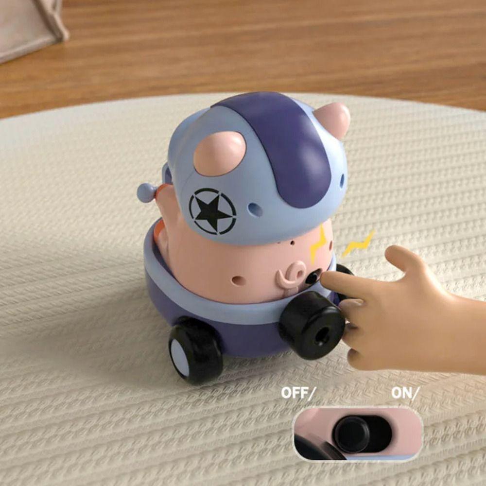 Interactive Pig Stunt Three-wheeled Car Toys Sound And Light Children Fun Motorcycle  Kids Toddlers