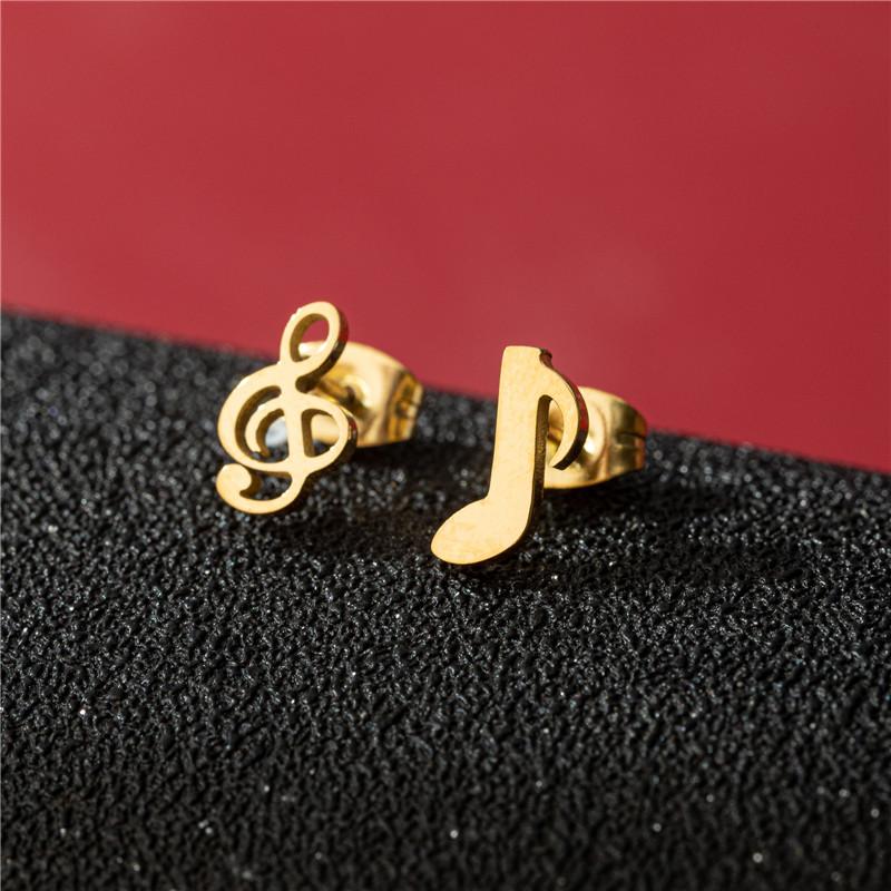 Punk Spider Web Earring for Women Stainless Steel Music Glasses Penguin Studs Earrings Minimalist Ear Piercing Jewelry Gift